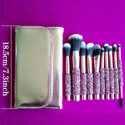 10 IN 1 Diamond Inlaid Handmade Custom Makeup Brush 10 IN 1 Diamond Inlaid Handmade Custom M | Ectron Online