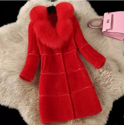 Women's Sheep Sheared Fur Coat | Elegant Medium-Length Winter Coat Women's Medium Length Sheep Sheared Fur | Ectron Online