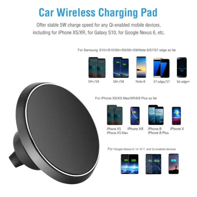 Magnetic Wireless Car Charger | Fast Charging Auto-Mount Holder