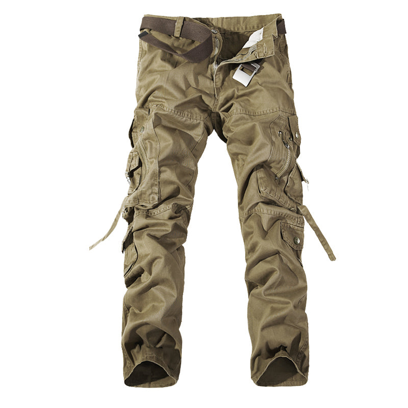 Men's Multi-Pocket Washed Cargo Pants