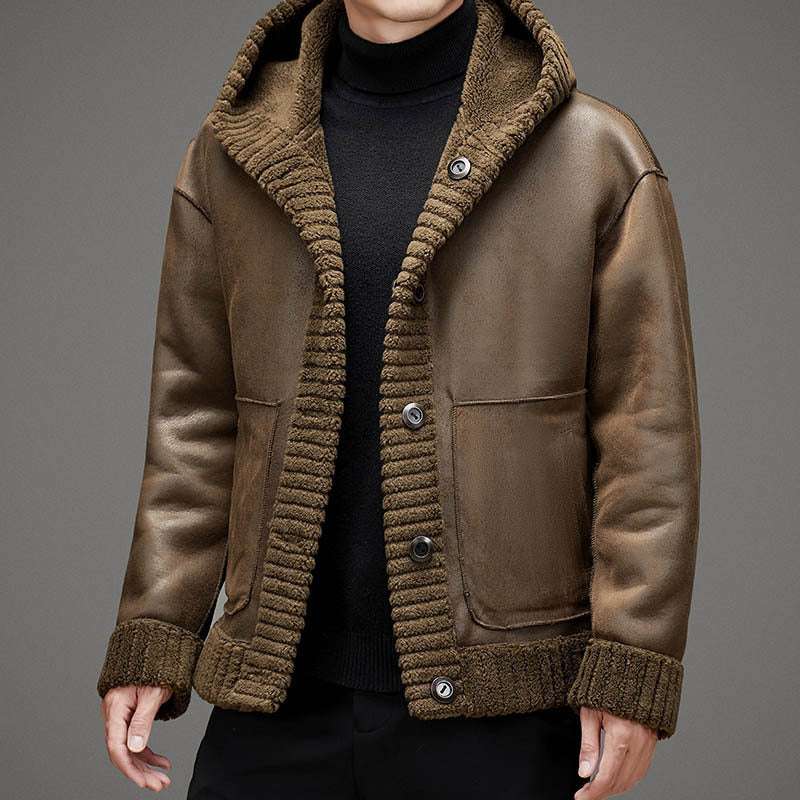 Double-Sided Cashmere Hooded Jacket