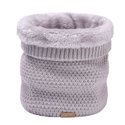 Plain Knitted Scarf Outdoor Velvet Padded Suit Neck Neck Protection Bandana