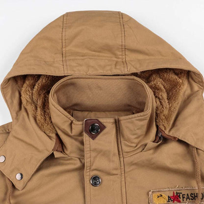 Men's Winter Cargo Coat Winter Zip-up Coat Warm Thickened Detach | Ectron Online