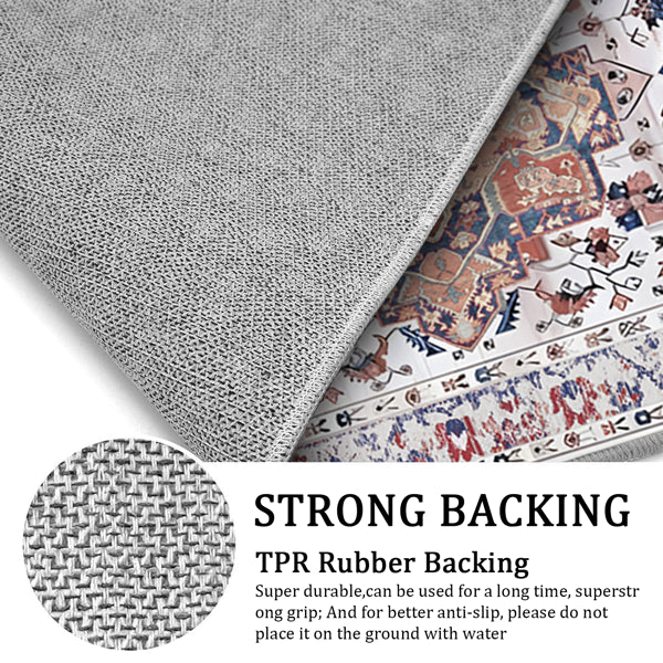 3-Piece Boho Kitchen Rug Set with Runner | Non-Slip & Washable
