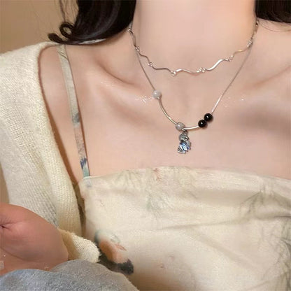 Butterfly Pearl Necklace Female Clavicle Chain Accessories