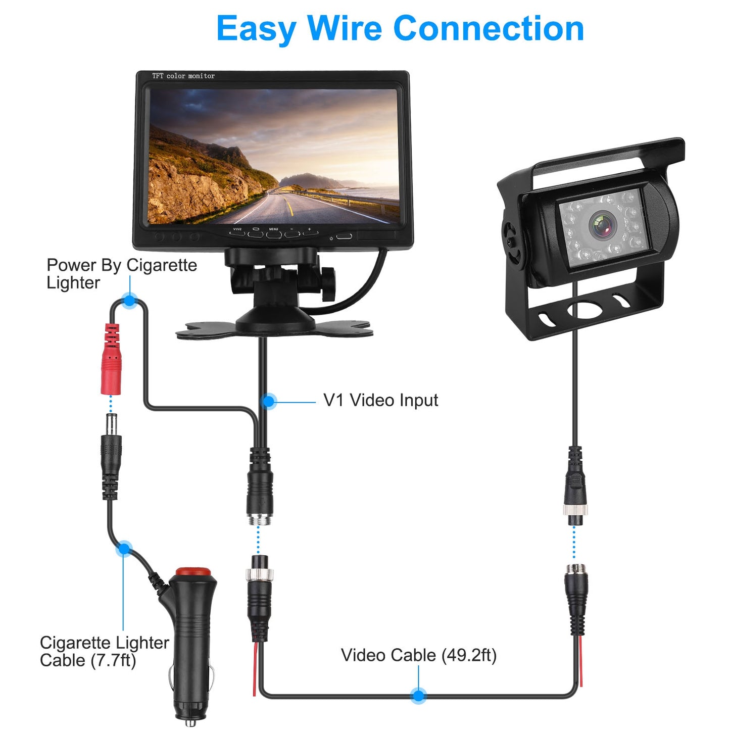 7" Screen Backup Camera System - IP67 1Pc 7In Screen Backup Camera System Vehi | Ectron Online