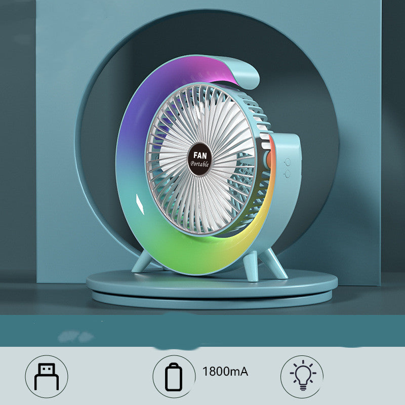 New Bright Night Light Charging Fan Desktop Silent Mini Electric Fan Portable Fan USB Fan | Ectron Online