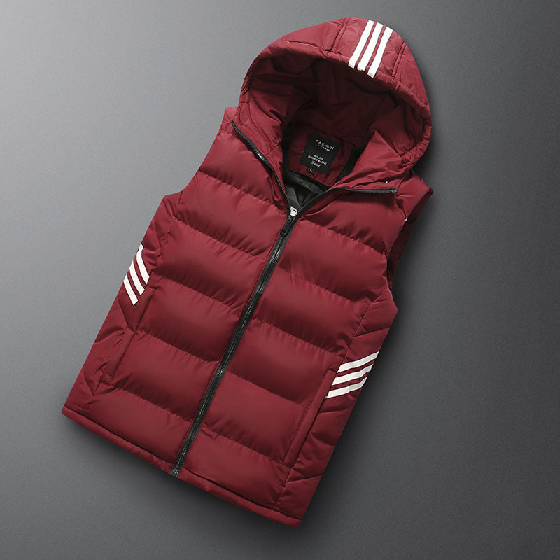 Cozy Hooded Down Vest for Men Autumn And Winter Vest Men's Hooded Down | Ectron Online