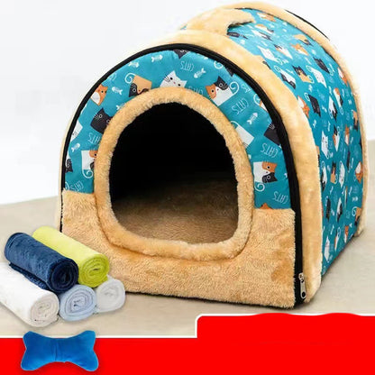 Detachable And Washable Kennel Cat Litter Closed House For Cats Warm Pet Supplies