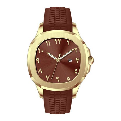 {{ brand }} Men's Grenade Silicone Watch Gold Nail Surface Gold Shell - Classic Grenade Silicone Band Waterproof