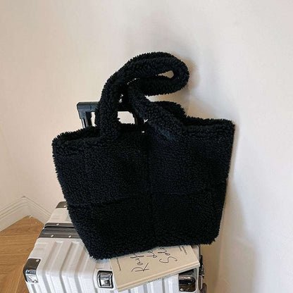 Luxury Plush Bag - Winter Fashion Cute Tote Handbag Women's Designer Luxury Plush Bag Winter | Ectron Online