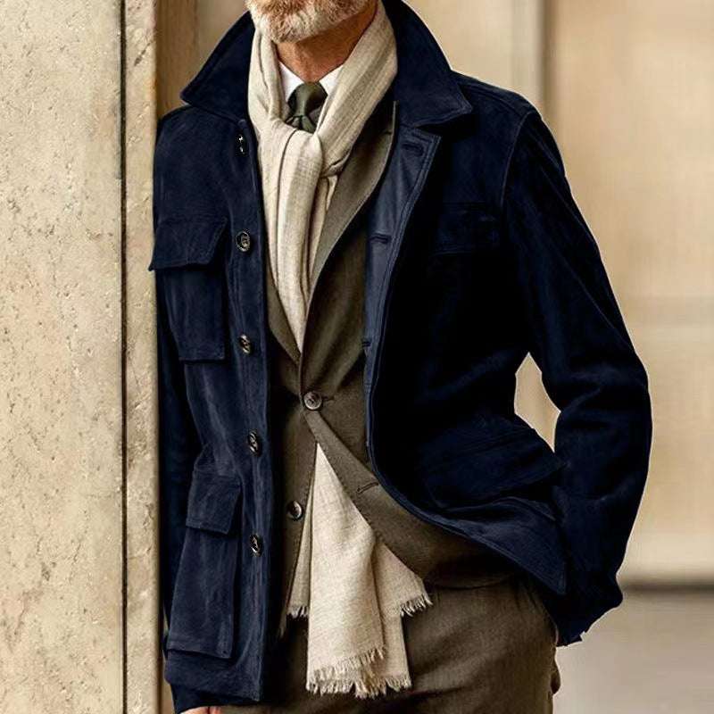 Men's Cowhide Leather Trench Coat Regular Men's Cowhide Casual Coat And Tr | Ectron Online