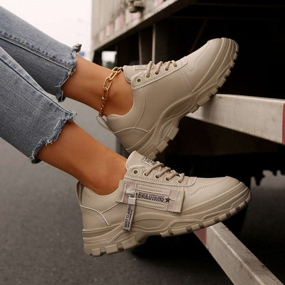 Women’s Lace-Up Sports Shoes – Side Zipper & Thick Sole Design Lace-up Sports Shoes With Side-Zipper De | Ectron Online