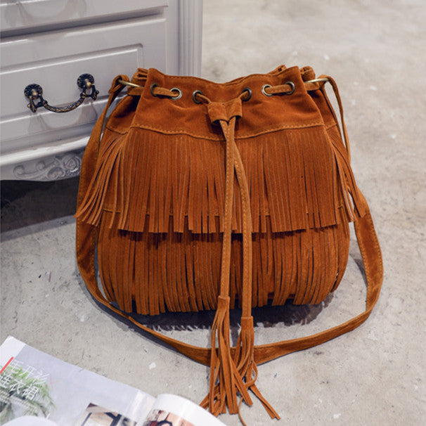Women's Tassel Bucket Shoulder Bag Women's Tassel Bucket Shoulder Big Bag | Ectron Online