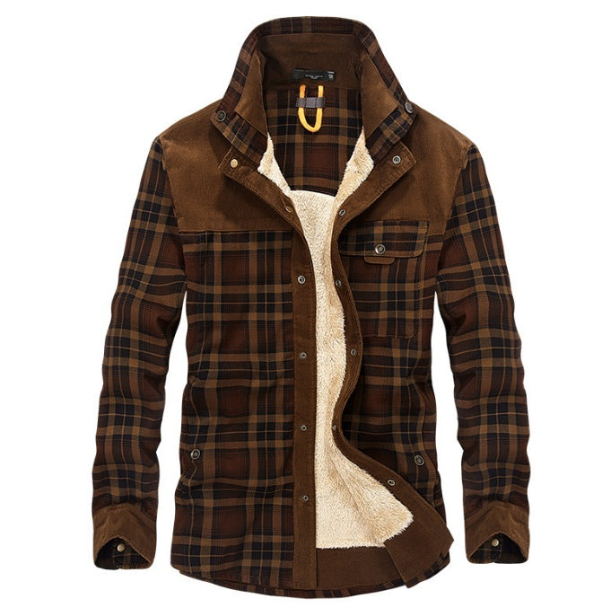 Military Style: Men's Plaid Fleece Jacket for Winter Jackets & Outerwear for Men | Ectron Online