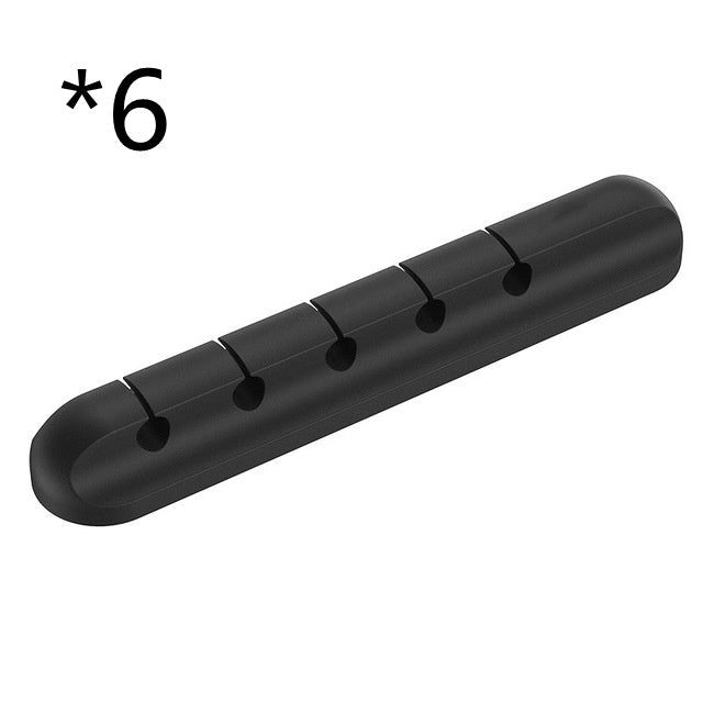 {{ brand }} Silicone Cable Organizer – USB Winder & Desktop Management Clips 5clips 6pc - Silicone USB Cable Winder Desktop Cable