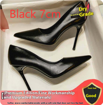 Women's Black Soft Leather Heels - Stiletto & Pointed Toe Women's Black Soft Leather High Heels St | Ectron Online