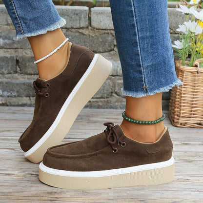Women's Fashionable Retro Round Toe Lace-up Platform Board Shoes Women's Fashionable Retro Round Toe Lace | Ectron Online