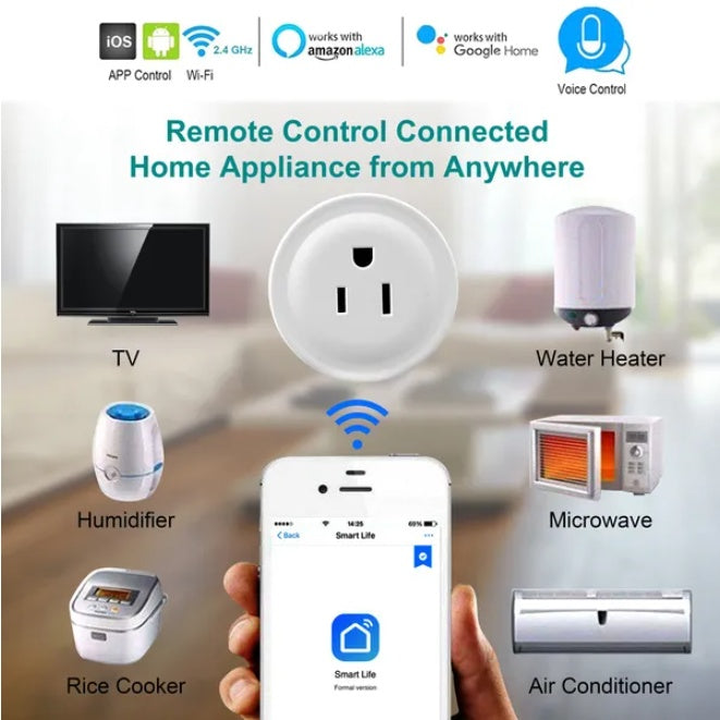WiFi Smart Plug Outlet | Remote Voice Control for Alexa & Google Home