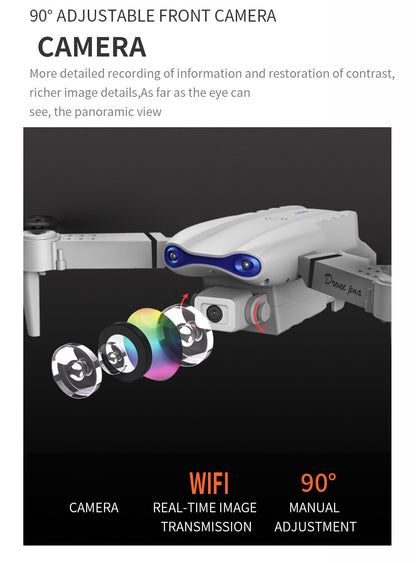 The Battery Configuration Of The E99 Smart Camera Drone Features Real-time Image Transmission From A Single Camera. It Has One-click Touch And Landing Functions. This Is A Foldable Remote-controlled D