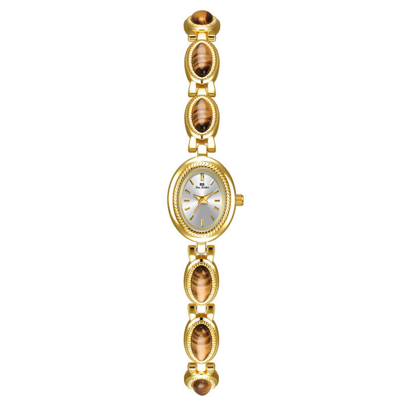 BS Gold Retro Rich Tigereye Chain Watch BS Gold Retro Rich Tigereye Chain Watch | Ectron Online