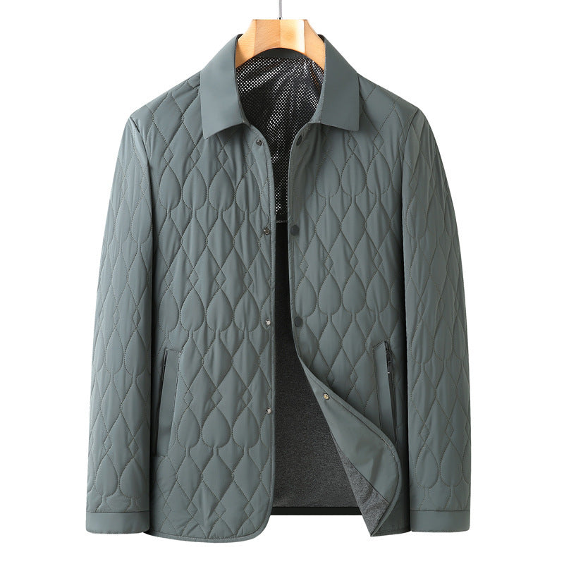 Men's Lightweight Diamond Quilted Shirt Jacket Men's Jacket Lightweight Business Diamon | Ectron Online