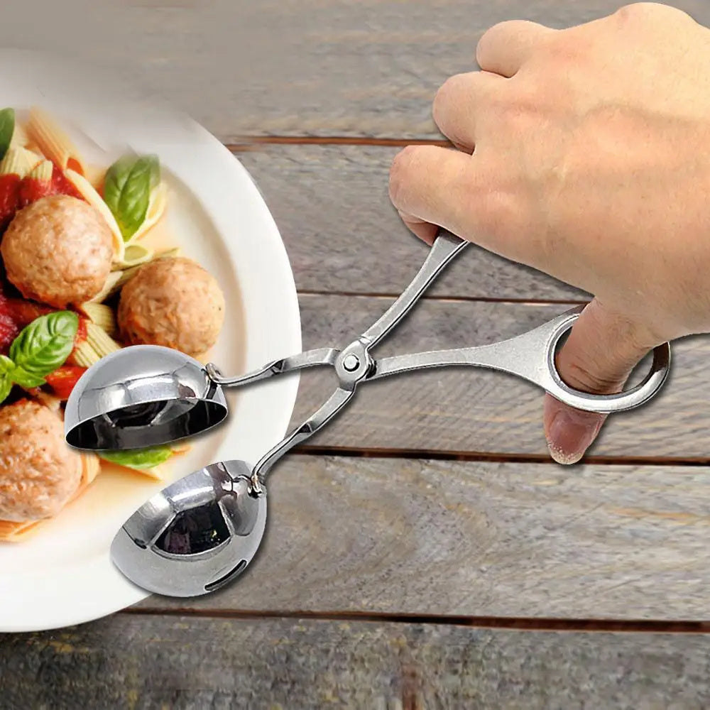 Meatball Maker Tool Clip Fish Meat Rice Ball Making Mold Tools Stainless Steel Meat Baller Tongs Kitchen Gadgets