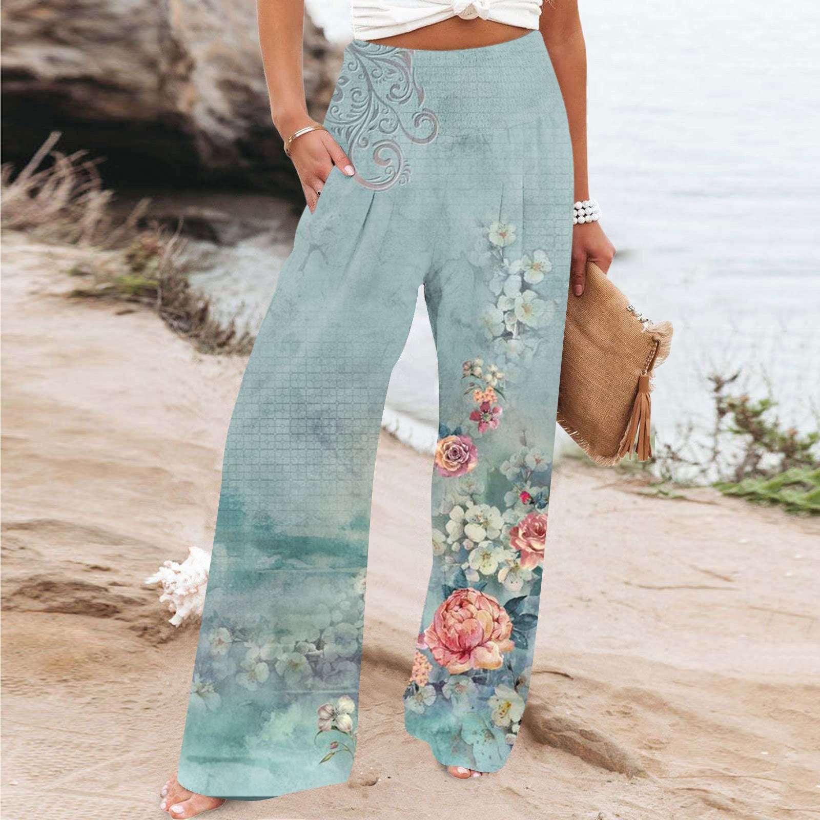 Elegant Series New Printed Loose High Waist Casual Wide Leg Pants Elegant Series New Printed Loose High Wa | Ectron Online