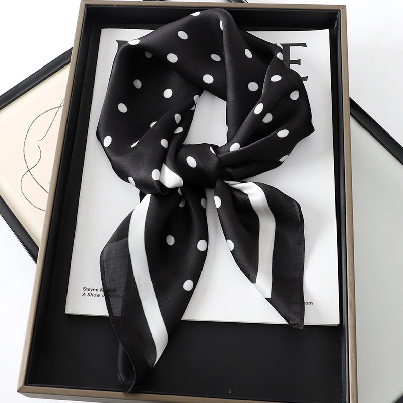 Solid Color Square Scarf - Elegance & Style Artificial Silk Striped High-grade Korea | Ectron Online