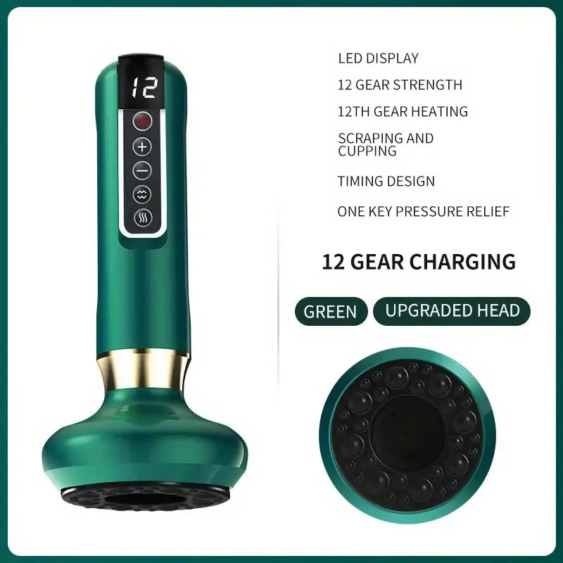 3-in-1 Smart Electric Cupping Massager - 12-Level Scraping Tool Cupping Massager, 12-level Body Scraping | Ectron Online