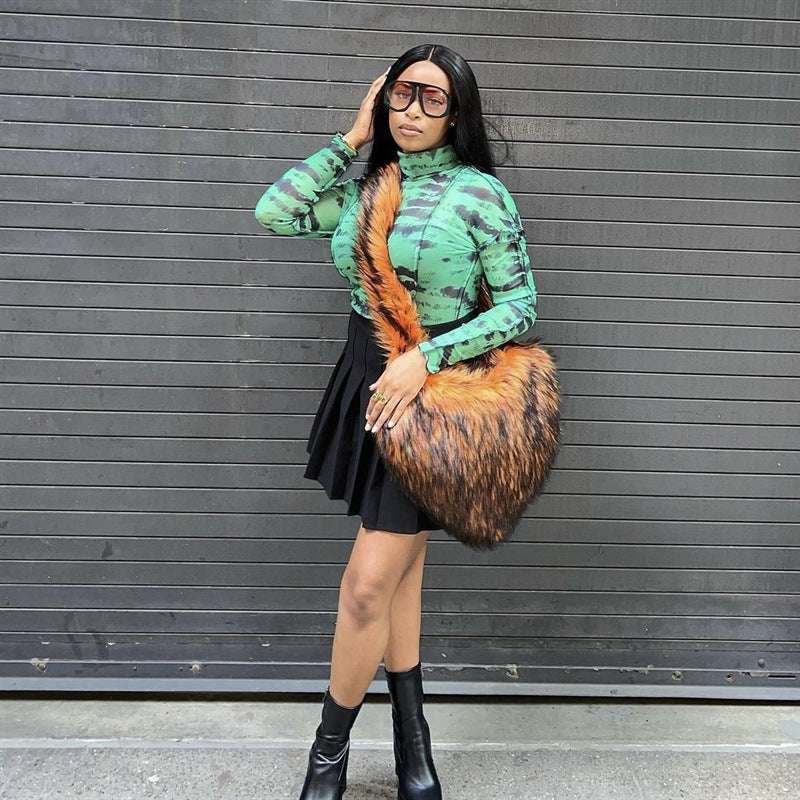 Plush Large Capacity Love Shoulder Bag for Women Winter Fleece Shoulder Bags Women Heart | Ectron Online