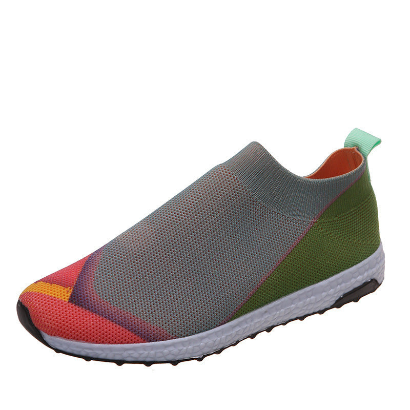 Women's Fly Weaving Color Blocking Flat Sneakers Women's Casual Fly Weaving Color Blockin | Ectron Online