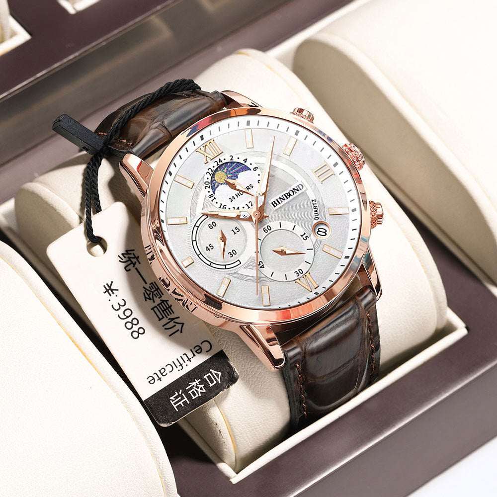 Men's Simple Chronograph Watch Simple Multifunctional Chronograph Water | Ectron Online