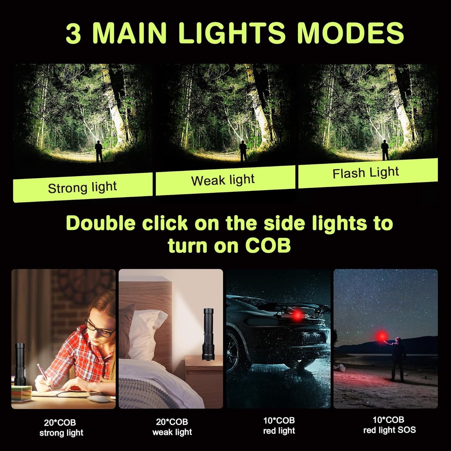 High-Lumen LED Rechargeable Flashlight | Waterproof Tactical Light