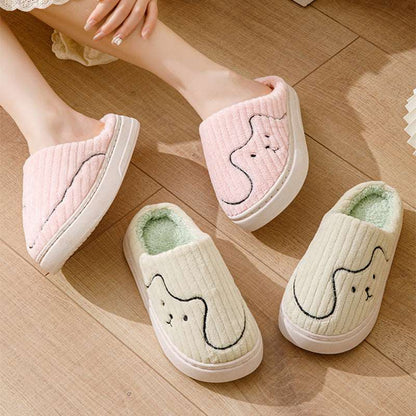 Striped Cat Slippers – Warm, Non-Slip Indoor Couple Shoes Striped Cat Slippers Indoor Couple Non-s | Ectron Online
