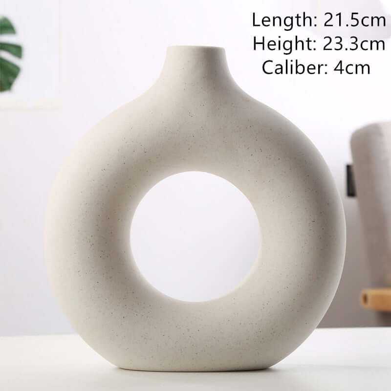 Biscuit Shape Frosted Ceramic Vase New Style Biscuit Vase Frosted Particle | Ectron Online