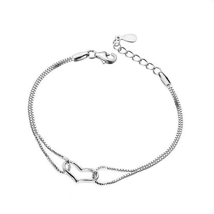 Single heart-shaped silver bracelet Bracelet