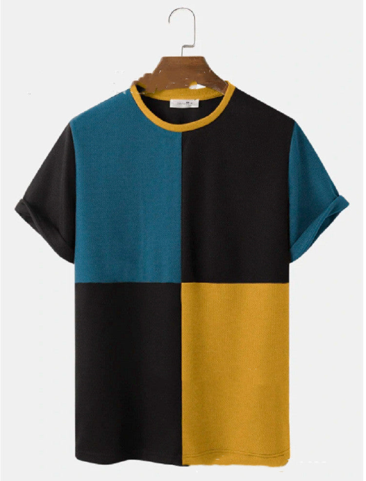Men’s Colorblock Round Neck T-Shirt – Casual Fashion Tee Men's Colorblock Round Neck Casual Fashi | Ectron Online