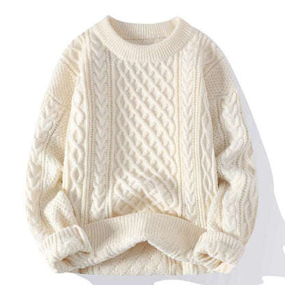 Men's New Autumn Winter Twist Knit Sweater - Casual Round Neck Pullover Autumn And Winter New Men's Twist Sweate | Ectron Online