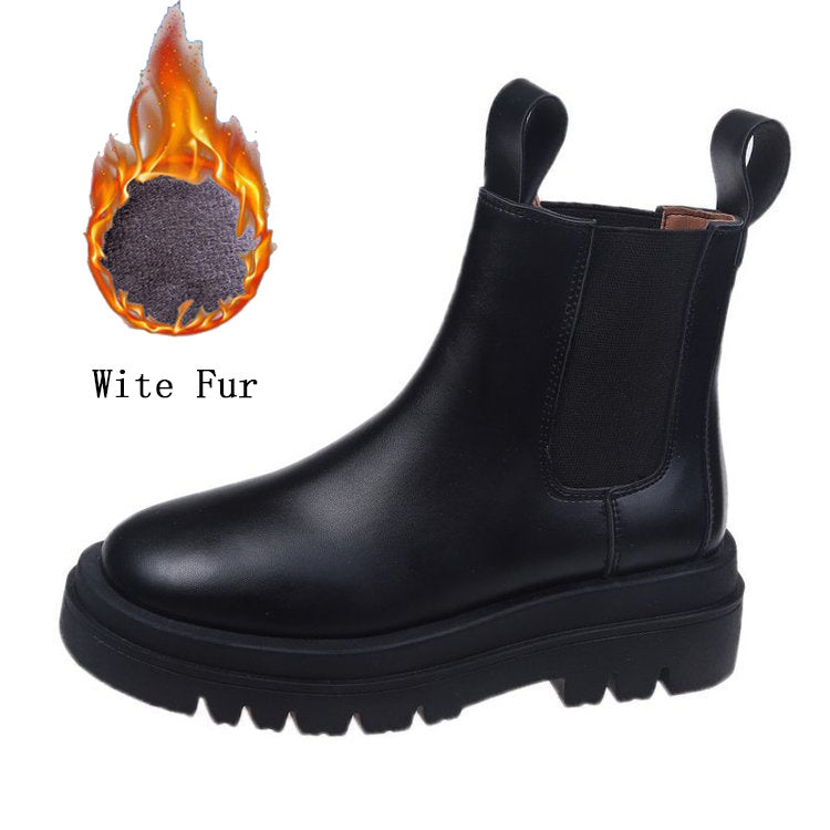 Stylish British Style: Women's Real Soft Leather Martin Boots Woman Boots | Ectron Online