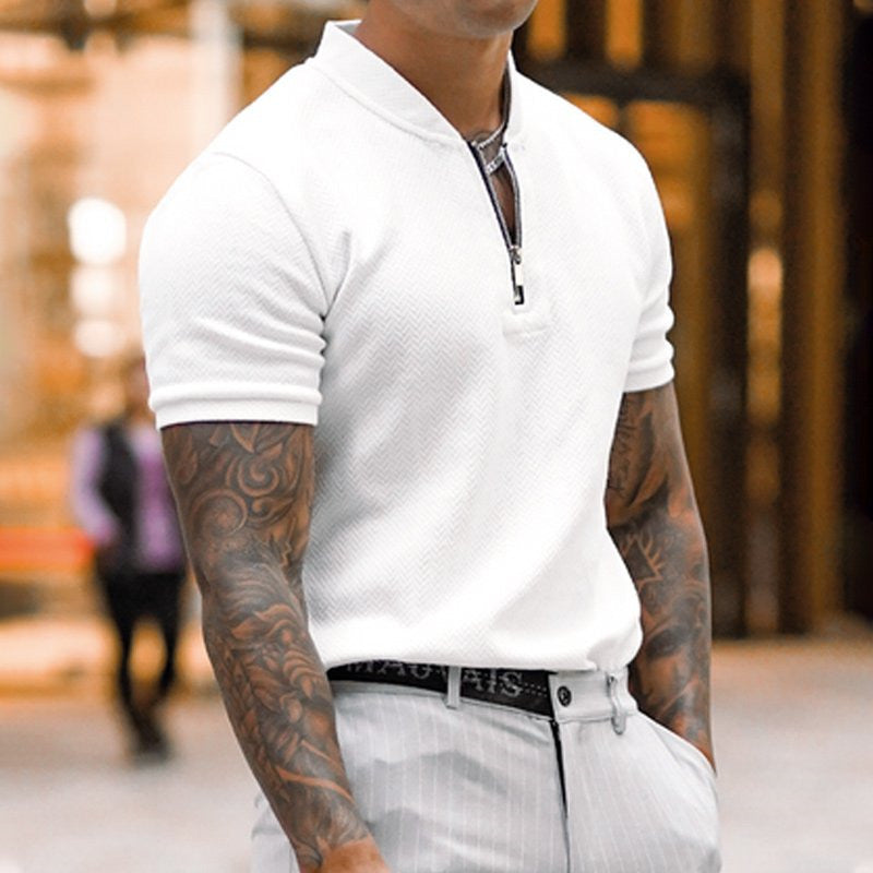 Men’s Casual Polo Shirt – Fashionable Short Sleeve Polo Collar Men's Fashion Casual Polo Collar Polo Sh | Ectron Online