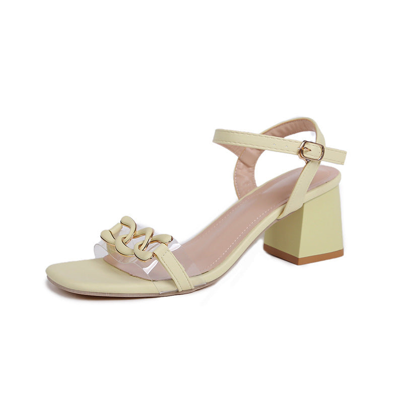 Women’s Square Open Toe High Heels with Buckle Women's Square Toe Open Toe High Heels W | Ectron Online