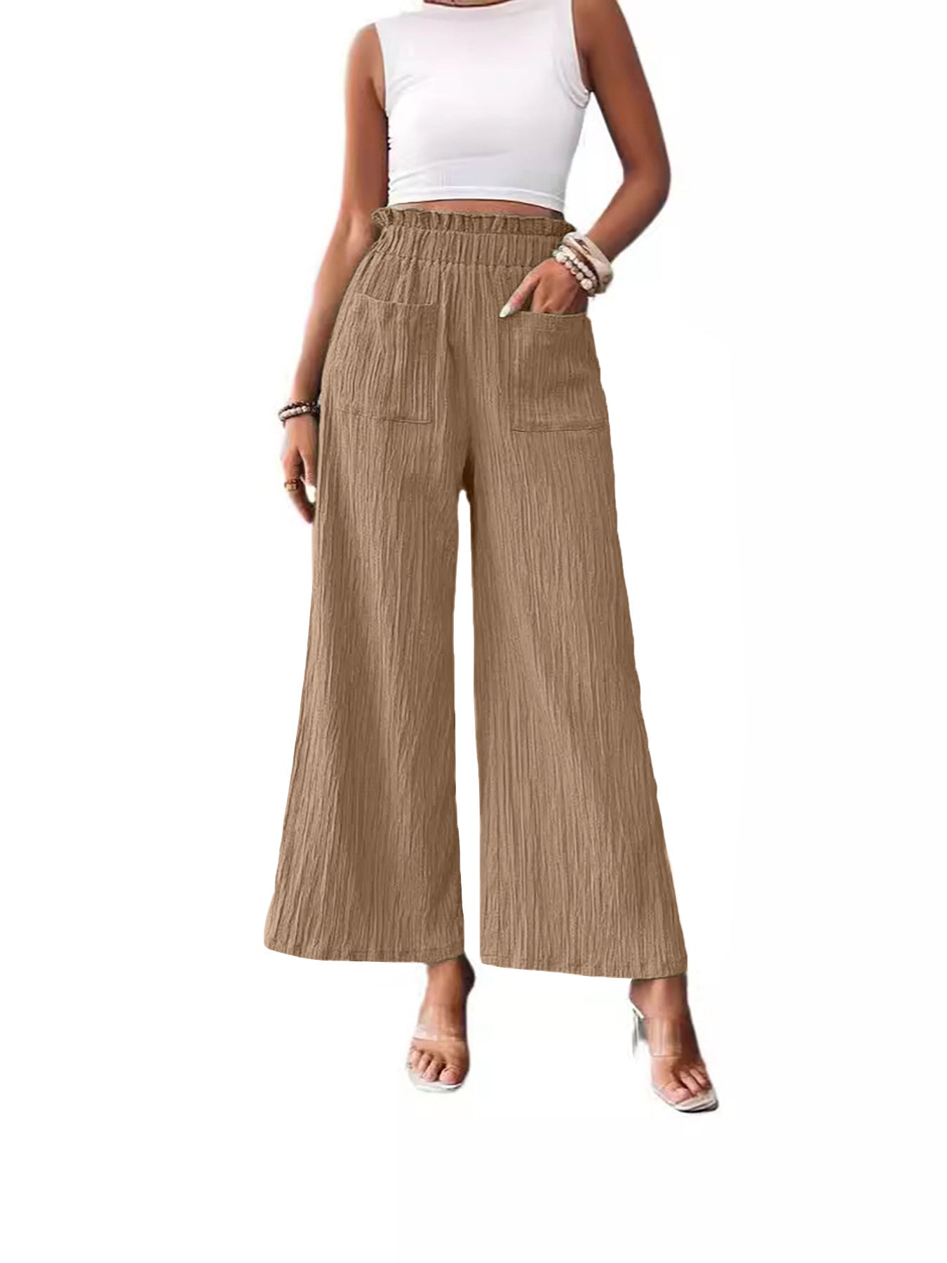 Casual Loose-fitting Wide-leg Slim-fit Trousers