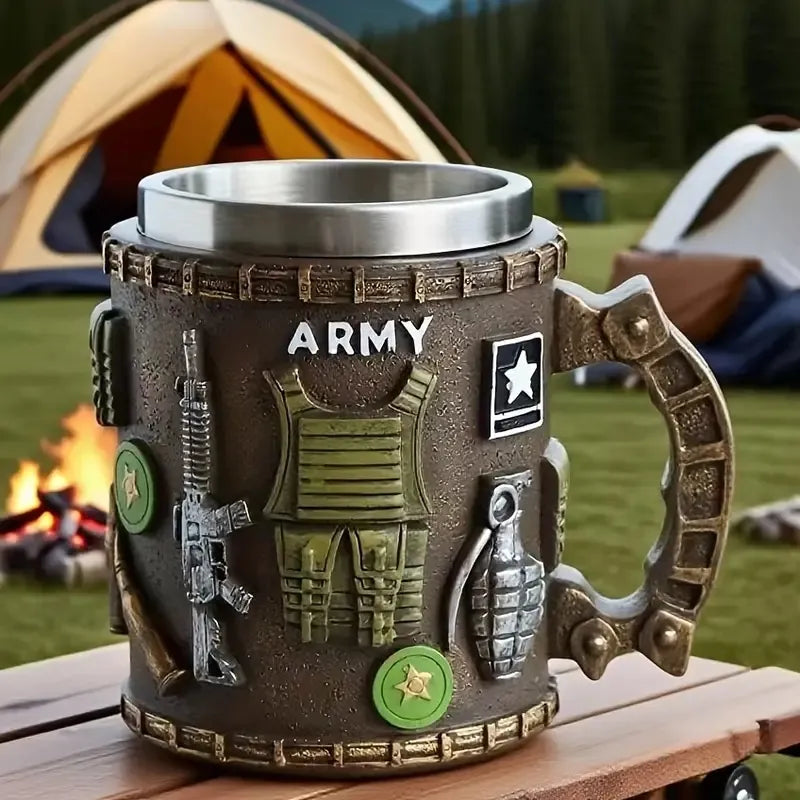 Military Tactical Insulated Mug Military-Themed Double-Wall Insulated Mu | Ectron Online