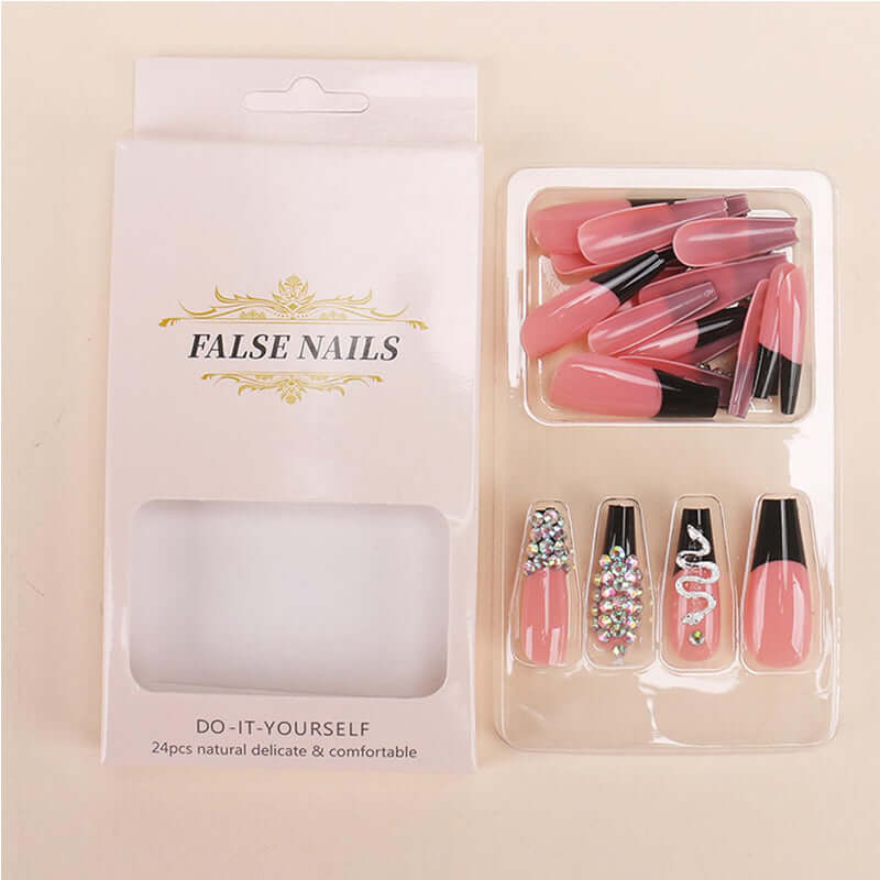 24pcs Diamond Snake Nail Art 24 PCS Diamond Snake Nail Art, Long Leng | Ectron Online