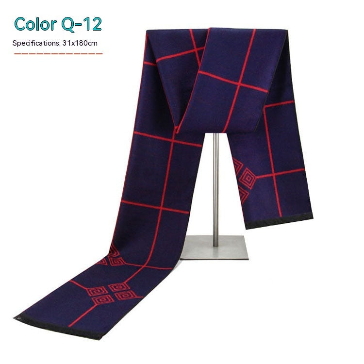 Men's Striped Winter Scarf Men's Striped Winter Warm Artificial Cas | Ectron Online