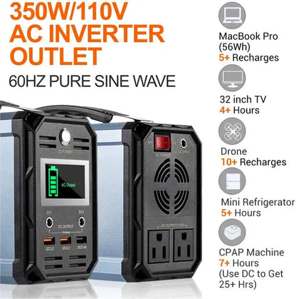 FlashFish 300W Portable Power Station | 60,000mAh CPAP Solar Generator 300W Solar Generator, FlashFish 60000mAh | Ectron Online