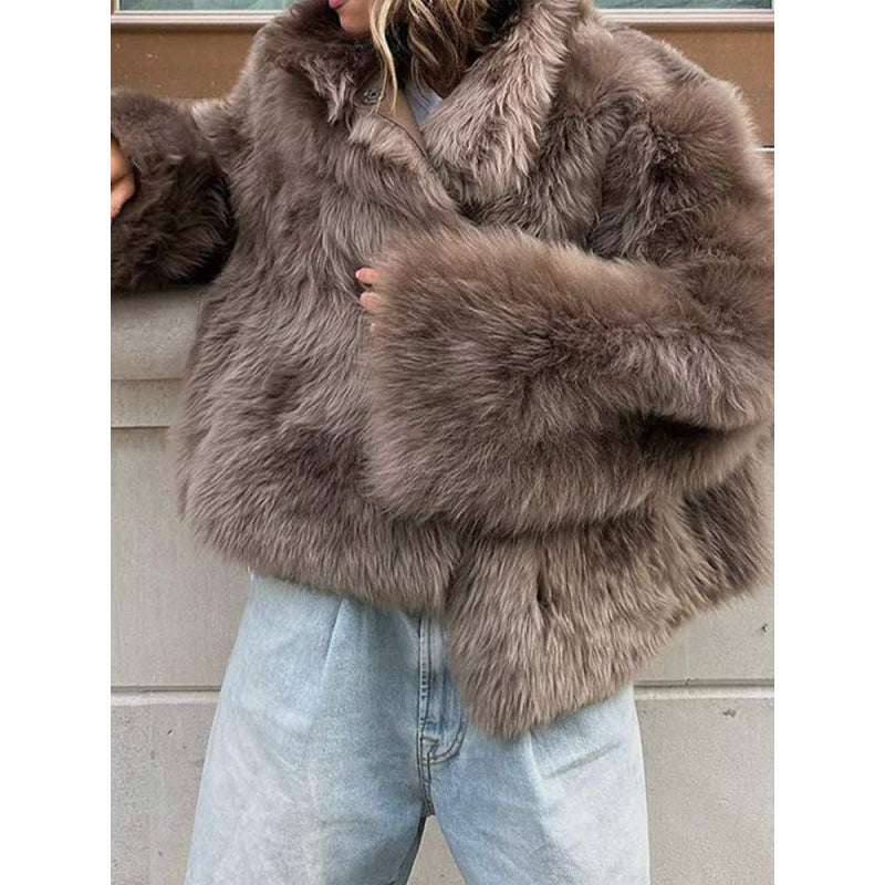 Eye-Catching Plush Fur Coat Plush Fur Coat Fashion Casual And Comfor | Ectron Online