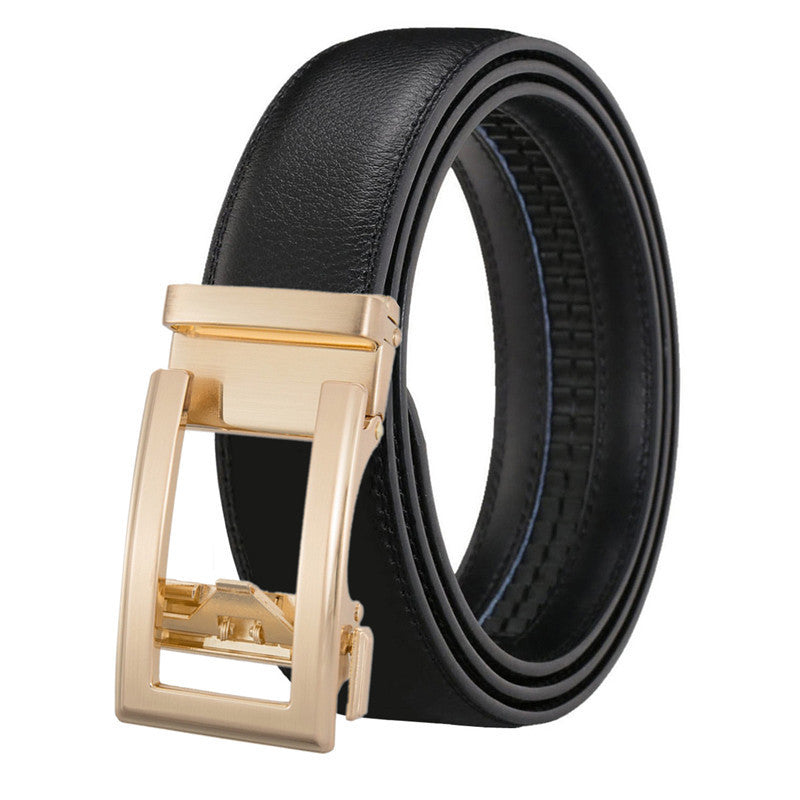 Men's Leather Belt - Automatic Buckle, Two-Layer Cowhide Men's Leather Belt Automatic Buckle | Ectron Online