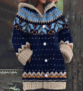 Ethnic Print Women's Casual Cloak Coat - Boho Style Ethnic Print Women's Casual Cloak Coat | Ectron Online